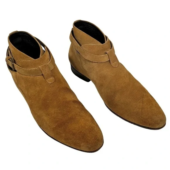 SAINT LAURENT Wyatt Jodhpur Suede Ankle Boots - Picture 5 of 13